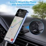 WixGear Magnetic Car Mount [2-Pack] - Universal Stick-On Dashboard Magnetic Phone Holder for Car, Strong Magnet Mount for Cell Phones & Mini Tablets with Swift-Snap Technology - Image 3
