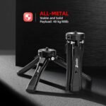 Zeadio Heavy Duty Mini Metal Tripod Stand - Universal Small Table Tripod for Camera, Gimbal, Action Cam, Camcorder, Microphone, LED Light, etc(40kg/88lb Load) - Image 3