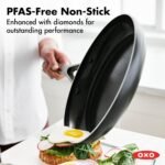 OXO 12" Nonstick Frying Pan Skillet, Ceramic PFAS-Free Nontoxic Pan, Induction Suitable, Dishwasher Safe, Oven Safe to 600°F, Kitchen Cooking Pot, Stainless Handle, Egg Pan, Black - Image 3