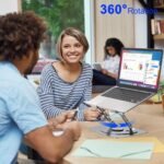 Laptop Stand,with 360°Rotating Base,External Cooling Fan,Adjustable RGB Lighting,Ergonomic Foldable Notebook Computer Holder.Compatible with All 10-17" Laptops Tablets,Silver - Image 4