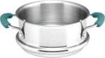 Rachael Ray Cucina Hard Porcelain Enamel Nonstick Multi-Pot / Steamer Set, 3-Quart, Agave Blue - 16799 - Image 7