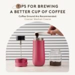 BENFUCHEN Travel Coffee Press, Vacuum Insulated Portable French Press, Stainless Steel Portable Coffee Maker/Tea Press, 12oz, Rose Red - Image 8