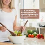 12 Inch Wooden Cooking Spoons, Extra Long Handle Wooden Spoon, Large Wood Spoon for Cooking Serving Mixing Kitchen Utensil (2 PCS) - Image 3