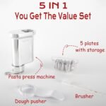 Metal Gourmet Pasta Press Attachment for KitchenAid Stand Mixer – Durable Pasta Maker Attachment with 5 Interchangeable Plates for Spaghetti, Bucatini, Fusilli, Large & Small Macaroni - Image 6