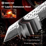 Kiritsuke Chef Knife 8 Inch, Hand-forged 67-Layer VG10 High Carbon Steel Japanese Damascus Chef Knife, Ultra Sharp Hammered Damascus Chef Knife with Octagonal Ebony Handle & Gift Box - Image 4
