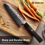 Kiritsuke Chef Knife 8 Inch, Hand-forged 67-Layer VG10 High Carbon Steel Japanese Damascus Chef Knife, Ultra Sharp Hammered Damascus Chef Knife with Octagonal Ebony Handle & Gift Box - Image 6