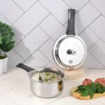 Vinod Platinum Triply Stainless Steel Outer Lid Pressure Cooker -68 oz , Induction Friendly, ISI Certified, Small Pressure Cooker for Quick Meals, Silver - Image 3