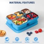 Freshmage Stainless Steel Snackle Box Container, 5 Compartment Lunch Bento Box, Reusable Food Storage Snack Box for School, Work, and Travel, BPA Free and Dishwasher Safe, Pink (1 Pack) - Image 5