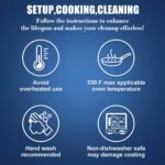 Hisencn Enameled Cast Iron Skillet Set - 3 Piece Ceramic Coated Fry Pan Set(8'',9.5'' 11''), PFAS/PTFE/PFOA Free, Oven & Induction Safe, Navy Blue Cookware for Gas/Electric Stovetop - Image 5