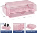 AUPSEN Computer Monitor Stands Riser，2-Tier Desk Organizers and Accessories, Office Desk Accessories Organizer with Drawers and 2 Pen Holder for Office Supplies (Pink) - Image 5