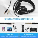 JOYO Over Ear Headphones Wired Studio Headphones with 1/4 to 3.5mm Jack for Guitar Amplifier Keyboard Recording Podcast DJ Laptop Computer (JMH-04) - Image 3