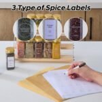 24 Pcs Glass Spice Jars with 576 Labels, 4oz Empty Square Spice Containers,Seasoning Bottles with Gold Metal Caps - Shaker Lids, Funnel and Pen Included - Image 4