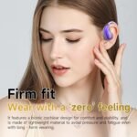 Open Ear Earbuds, Open Ear Headphones Wireless Bluetooth 5.4, 50Hrs Playtime Stereo Sound Ear Buds IPX7 Waterproof Open Earbuds for Running, Workout, Travel, and Daily Use, Purple - Image 3