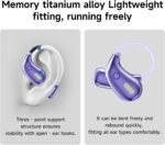 Open Ear Earbuds, Open Ear Headphones Wireless Bluetooth 5.4, 50Hrs Playtime Stereo Sound Ear Buds IPX7 Waterproof Open Earbuds for Running, Workout, Travel, and Daily Use, Purple - Image 5