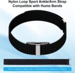 Nylon Sport Loop Ankle/Arm Replacement Bands Compatible with Hume Band,Hook and Loop Breathable Soft Bicep Strap for Women Men,Adjustable Wristband for Fitness Tracker,Black - Image 4