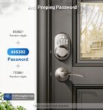 Veise Keyless Entry Door Lock, Electronic Keypad Deadbolt, Keyed Entry, Auto Lock, Anti-Peeking Password, Back Lit & Easy Installation Design, Satin Nickel - Image 4