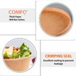 36Oz 50Pcs Large Paper Bowls with Lids, Disposable Soup Serving Bowls Bulk Party Supplies for Hot/Cold Food, Soup (36 OZ) - Image 3