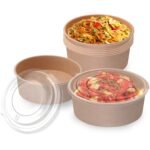 36Oz 50Pcs Large Paper Bowls with Lids, Disposable Soup Serving Bowls Bulk Party Supplies for Hot/Cold Food, Soup (36 OZ) - Image 4
