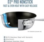 All-Clad D3 9 Inch Stainless Steel Pro Non Stick Frying pan, 3-Ply Stainless Steel Pan, Induction, Oven Broiler Safe 500F, Pancake Egg Pan, Skillet, Professional Cookware, Silver - Image 4