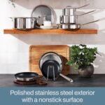 All-Clad D3 9 Inch Stainless Steel Pro Non Stick Frying pan, 3-Ply Stainless Steel Pan, Induction, Oven Broiler Safe 500F, Pancake Egg Pan, Skillet, Professional Cookware, Silver - Image 5