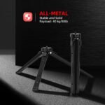 Zeadio Heavy Duty Metal Tripod Stand - Adjustable Universal Small Table Tripod for Camera, Gimbal, Action Cam, Camcorder, Microphone, LED Light, etc(40kg/88lb Load) - Image 3