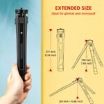 Zeadio Heavy Duty Metal Tripod Stand - Adjustable Universal Small Table Tripod for Camera, Gimbal, Action Cam, Camcorder, Microphone, LED Light, etc(40kg/88lb Load) - Image 4