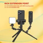 Zeadio Heavy Duty Metal Tripod Stand - Adjustable Universal Small Table Tripod for Camera, Gimbal, Action Cam, Camcorder, Microphone, LED Light, etc(40kg/88lb Load) - Image 5