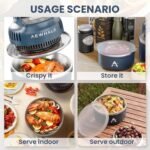 AEWHALE Portable Air Fryer 3-in-1,4QT & 8 Cup Stainless Steel Vacuum Insulated Containers with Storage Lids,Dishwasher Safe - Image 3