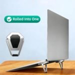 Laptop Riser Foldable Laptop Stand Portable Invisible Laptop Cooling Pad Laptop feet Suitable for 12-20 Inches Laptop Ergonomic Zinc Alloy Laptop Mini Stand Leg (Silver-2pcs) - Image 4