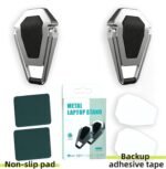 Laptop Riser Foldable Laptop Stand Portable Invisible Laptop Cooling Pad Laptop feet Suitable for 12-20 Inches Laptop Ergonomic Zinc Alloy Laptop Mini Stand Leg (Silver-2pcs) - Image 6