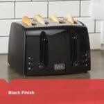 BLACK+DECKER 4-Slice Toaster, TR1410BD, Extra-Wide, 7 Shade Settings, Crumb Trays, Gloss Black - Image 6