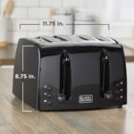 BLACK+DECKER 4-Slice Toaster, TR1410BD, Extra-Wide, 7 Shade Settings, Crumb Trays, Gloss Black - Image 7