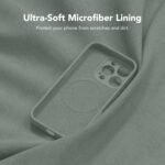 Magnetic for iPhone 16 Pro Case, Compatible with MagSafe, [Full Camera Protection][Screen Protector] Silicone Shockproof Protective Phone Case for iPhone 16 Pro 6.3", Calke Green - Image 4