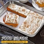 CACOLES Stainless Steel Baking Sheet Pan Set of 6, Cookie Sheet Metal Baking Pan Oven Tray, Cooking Baking Sheet for Toaster Oven, Easy Clean, Dishwasher Safe, 9 x 7 x 1 Inch - Image 4