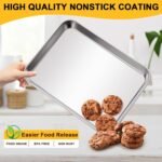 CACOLES Stainless Steel Baking Sheet Pan Set of 6, Cookie Sheet Metal Baking Pan Oven Tray, Cooking Baking Sheet for Toaster Oven, Easy Clean, Dishwasher Safe, 9 x 7 x 1 Inch - Image 6