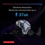 KZ Axas Gaming Earbuds Wired with Mic for PS4 PC Xbox PS5, Noise Isolation IEM for Gaming with Low Latency, Comfort-Fit Earphones for Laptop, Consoles and Mobile (Black, Mic) - Image 4