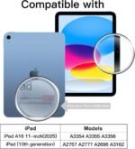 JETech Screen Protector for iPad (A16) 11th/10th Generation (2025/2022), 9H Tempered Glass Film, HD Clear, 2-Pack - Image 3