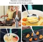 Stainless Steel Kitchen Utensils Set 40 Pieces, Cooking Utensil Set with Utensils Holder, Kitchen Gadgets Kitchen Essentials New Home, House, Appartment Must Have, Metal Spatula Set - Image 5