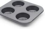 4 Cup Muffin Pan 2 Pcs (8.5 X 7.48 Inch) Air Fryer Small Oven Cupcake Baking Pan Non Stick No Toxic Bakeware - Image 3