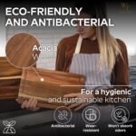 2 Pack Acacia Wood Cutting Board for Kitchen Meal Prep & Serving - Large & Small Chopping Boards Set with Juice Grooves - Charcuterie & Chopping Butcher Block - Eco-Friendly Wood for Gift - Image 5