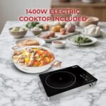 Rosewill 4.2QT Double Flavor Non-Sticking Shabu Shabu Hot Pot with Divider, 13 inch Divided Stockpot for Cooking, Hot Pot for Induction Cooktop & Gas Stove, Electric Burner - Beige - Image 4