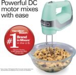 Hamilton Beach Professional 5-Speed Electric Hand Mixer with Snap-On Storage Case, QuickBurst, Stainless Steel Twisted Wire Beaters and Whisk, Mint (62658) - Image 4