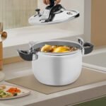 Pressure Cooker Stainless Steel,Pressure Cooker with Lid,Single Valves,Gas & Induction Compatible,Pressure Cooker Clamp On Type for Kitchen (60Kpa 23.25 Qt) - Image 6