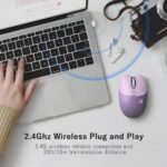 Cute Cat Wireless Mouse, 2.4GHz Wireless Silent Mouse, USB Receiver Plug and Play, 3 Adjustable DPI, Compatible with Notebook, PC, Laptop, Computer- Purple Colorful - Image 3