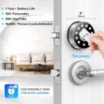 Keyless Deadbolt Smart Door Lock: Sifely Digital Keyless Entry Door Lock for Front Door, Code & Fob Access, App Control, Auto Lock, Easy to Install (Silver) - Image 4