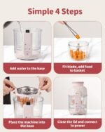AMZCHEF Baby Food Maker with Auto Steam & Blend, 9-in-1 Baby Puree Maker with Food-grade glass, BPA-Free & Easy Cleaning, Touch Screen, Dishwasher Safe - Image 5