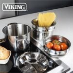 Viking 3-Ply Stainless Steel Pasta Pot with Lid, 8 Quart, 4 Piece Multipot Kitchen Cookware, Includes Pasta Insert and Steamer Basket, Dishwasher and Oven Safe, Induction Ready, Silver - Image 6