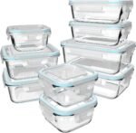 18 Piece Glass Food Storage Containers with Lids, Glass Meal Prep Containers, food storage Containers for Food Storage, BPA Free & Leak Proof (9 lids & 9 Containers) - Image 2