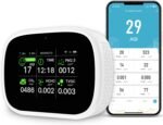 18-in-1 Smart Air Quality Monitor - Indoor WiFi Air Quality Detector with Dual Chip, Real-Time for AQI, CO2, PM2.5, PM1.0, PM10, TVOC, HCHO, Time Display, Temperature & Humidity with Aler (White-B2) - Image 2