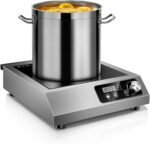 1800W Commercial Induction Cooktop: Features 10-Level Precision Power Control and Low-Noise Cooling for Home Chefs and Party Catering,With Knob and LCD Screen - Image 2
